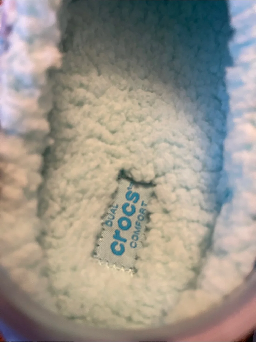 CROCS Kids Swirl Lined Clog in Pastel Blue & Purple NWT